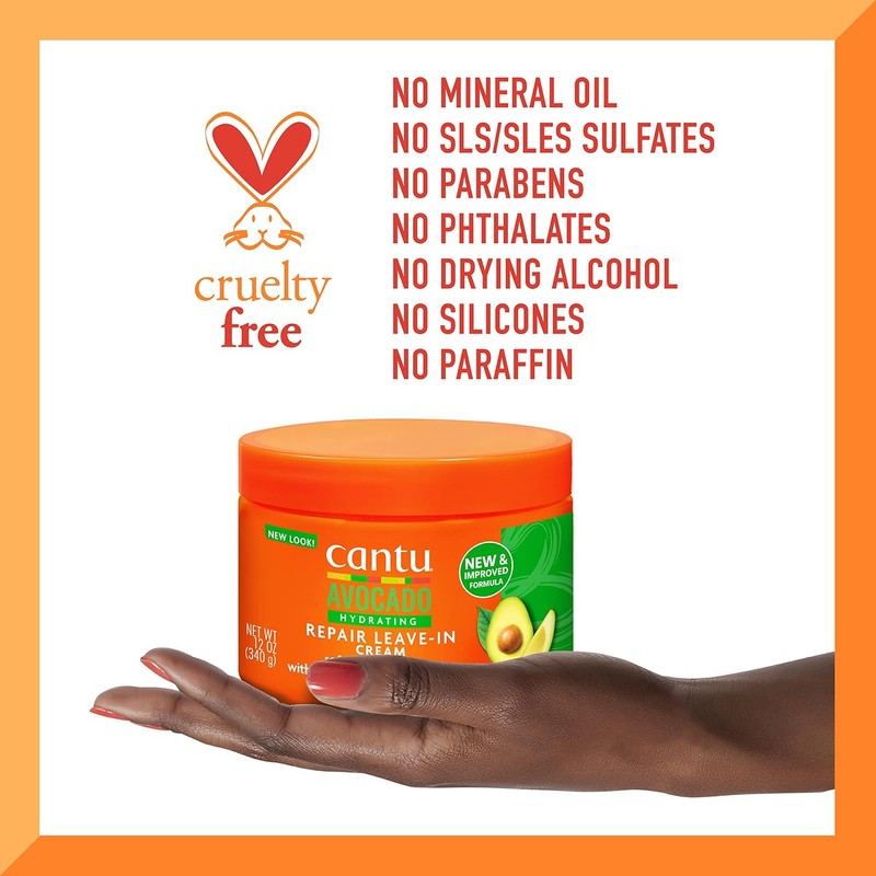 Cantu Avocado Hydrating Leave-In Conditioning Cream, 12 oz (Pack of