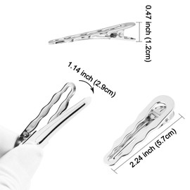 20PCS Silver Metal Duckbill Hair clips for Women Thin Hair,Diy Anti-slip Styling Barrettes for Thick hair,No Crease Duck Billed Hair Clip for Girls (Wave)