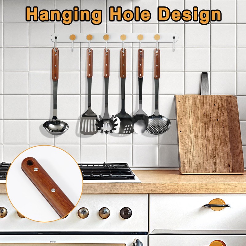 Stainless Steel Mirror Polished Kitchen Utensils Set - 6pcs Cooking