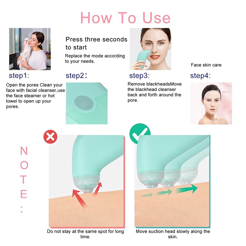 Vacuum Blackhead Remover Handheld Mini Lifting Massage Deep Clean USB