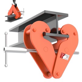 Vertical Beam Clamp 2200lbs/1 ton Capacity 3-9Inch Opening Range Beam Clamps for Rigging Heavy Duty Steel Beam Clamp Tool Easy to use beam clamp tool,Orange(2200lbs)