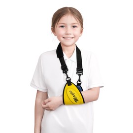 GAOUREL Kids Arm Sling, Lightweight, Breathable and Adjustable Shoulder Immobilizer - Suitable for Boys and Girls with Arm, Shoulder, Elbow, Wrist Injuries - Both Left and Right Hand Compatible(yellow,M)