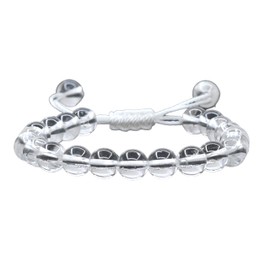 Clear Quartz Bracelet for Women Men's Gifts - Protection Healing Crystal Bracelet - 8mm Gemstone Beaded Adjustable Bracelet Pulseras Para Hombres Mujer Stocking Stuffers