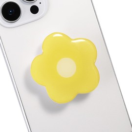 Cute Flower Series Collapsible Design Phone Grip (Adhesive, Yellow)