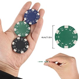 11.5 Gram Poker Chips,100pc Casino Poker Chips for Texas Hold'em, Blackjack Chips,Casino Poker Games Kit,Poker Chip Set for Card Board Game,Bulk Poker Chip,Gambling Chips