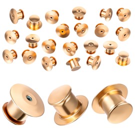 Heclia 40 Pieces Locking Pin Back Golden Locking Pin Keepers Metal Pins Backs Lockings Metal Keepers Clasp Needle Back Lock Flat Badge Fastener Enamel Lapel Pins Lock and DIY Crafts Without Needle