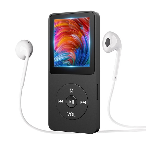 SHAYAKU MP3 Player, Bluetooth 5.1, MP3 Player, Built-in 32 GB, SD Card Support, 128 GB Extendable, HIFI, Wired Earphones, Built-in Speaker, Music Player, Ultra Long Playback Time, Small, Ultra Lightweight, Multi-functional Movies, Photo Viewing, Recordin