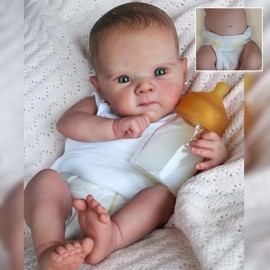 Angelbaby Realistic Newborn Baby Dolls - 18 inch Life Like Reborn Baby Doll Full Body Silicone Girl Little Bettie Anatomically Correct Doll Poseable Perfectly Cute Real Life Babies for Girls