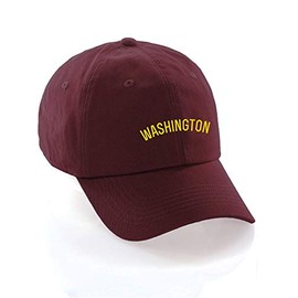 Daxton USA Cities Baseball Dad Hat Cap Cotton Unstructure Low Profile Strapback - Washington Burgundy Gold