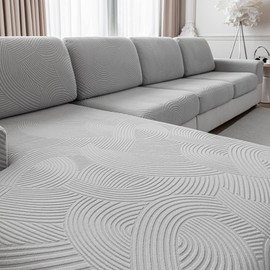 QIANMEW Sofa Covers Washable,Stretch Couch Cushion Covers L Shape Sectional Sofa Slipcovers for Chair Cushion Couch Pet Friendly Furniture Protector (Armrest Sofa Cover,Light Gray)