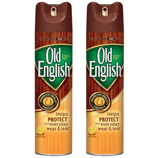 Old English Aerosol Wood Protector & Cleaner, Fresh Lemon (Pack of 2)
