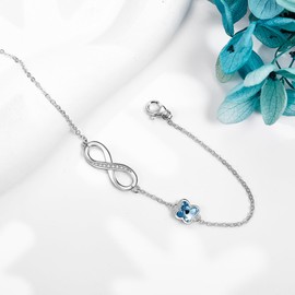 POPLYKE Infinity Bracelet 925 Sterling Silver Mother's Day Gift Anniversary Jewelry bracelets for women