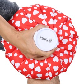 NeoTech Care Ice Bag, Screw Top Fillable, Reusable (Hearts Design, 11 inch)