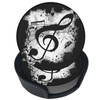 Niukom 6 Pcs Music Note Leather Coasters for Drinks with