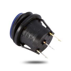 12V Rocker Switch, 12V 16A Car LED Rocker Switch, Auto Car Main Light Toggle Switch Illuminated Blue Light Round Rocker Switch Spst On-Off Control 3 Pin