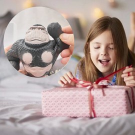 OriCraft Fun Vent King Kong, Soft Bouncy Gorilla Figure fingertip Toy, Anxiety and Stress Relief Sensory Toy. Squeeze Pressure Toys are Suitable for Birthday Gifts, Christmas, Teens, Adults. (Black)
