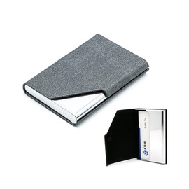 CiciIng Business Card Case, PU Leather Business Card Case, Business Card Holder with Magnetic Closure, Card Holder for Men and Women (Grey), gray, Elegant