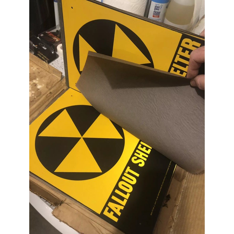 FALLOUT SHELTER SIGN Original U.S. Gov Issue. 10x14 Steel