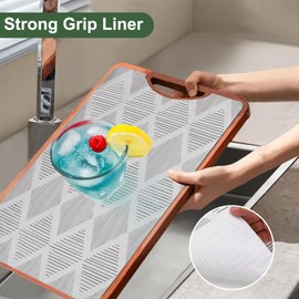 Shelf Liner and Drawer Liner, Non-Slip Strong Grip, Non-Adhesive Liners for Kitchen Cabinets and Cupboard, Dresser, Shelves, Drawers, Tool Box, Pantry, Thickened Easy Install, 11.8In x 10FT, Gray