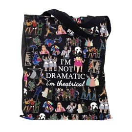 Broadway Musical Theatre Gifts, Makeup Bag for Theatre Gifts, Broadway Handbag I'm Not Dramatic I'm Theatrical, Double-sided Printing Zipper Pouch for Musicals Gifts (Black)