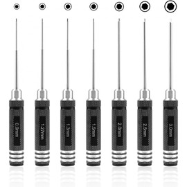Hexagonal Screwdriver Set 7-Piece RC Tool Hexagon Socket Screwdriver Hand Tool for Model Making Car Boat Quadcopter 0.9 mm 1.27 mm 1.3 mm 1.5 mm 2 mm 2.5 mm 3.0 mm