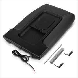 Black Center Console Lid Armrest Compatible with 01-07 Tahoe Yukon