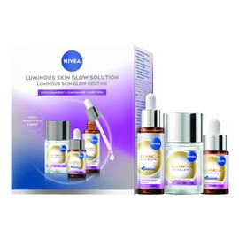 NIVEA Luminous630 Skin Glow Set, Face Care Set with Moisturising Serum (1 × 30 ml & 1 × 15 ml) and Liquid Refiner (100 ml), Face Serum and AHA Peeling for Radiant Skin
