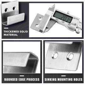 Luomorgo 10 Pcs Tile Display Wall Hanger, Stainless Steel Wall Mount Brackets Hook, Heavy Duty Tile Hanger for Mirrors, Picture Frame Ceramic Wall Display (Small Size, Silver)