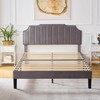 VECELO Upholstered Platform Queen Bed Frame with Tufted Adjustable Headboard/Mattress