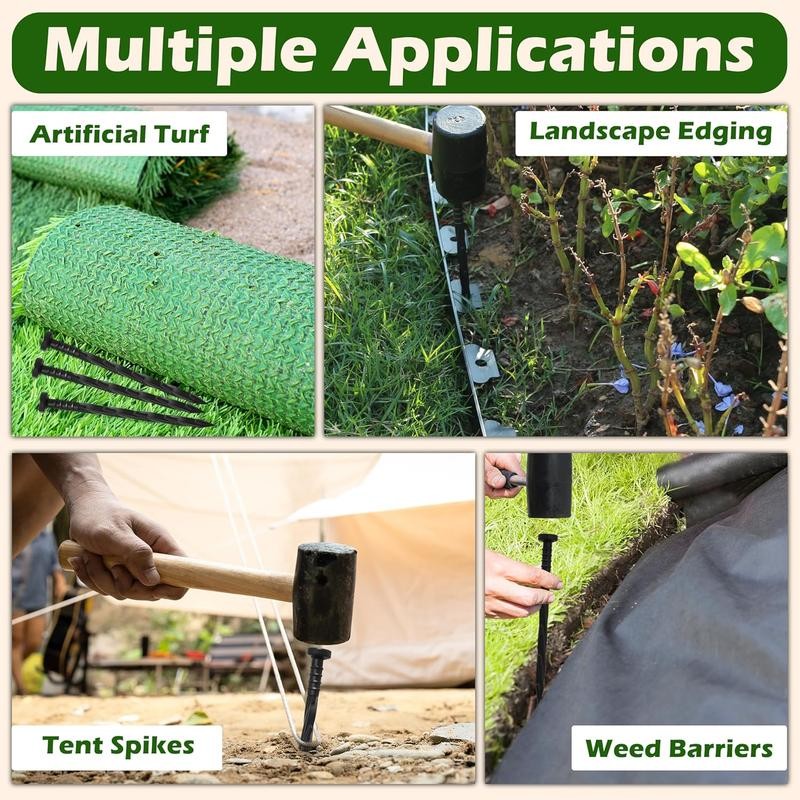 100 count Landscape Edging Anchoring Spikes, 6 inches Yard Lawn