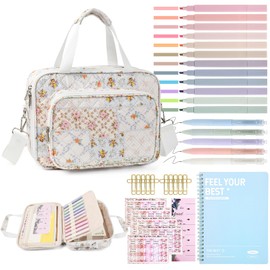 Bible Cover Case for Women Large Bible Bag Tote Study Supplies Journaling Kit Book Carrying Case with Highlighters Christian Gifts for Women Mom Friends