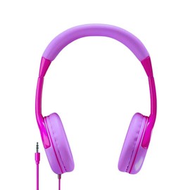 Maro Kids Headphones, Toddler Over Ear Headset with Adjustable Headband, Hearing Protection, Volume Limit for Gaming, Music, Airplane, 3.5mm Jack, Pink