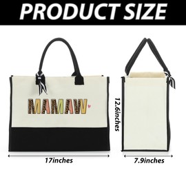 Mamaw Gifts Tote Bag Grandma Gifts Beach Bag Gift for Grandmother Retirement Birthday Mothers Day Thank You Gifts for Women Nana Mamaw First Time Grandma Gigi Mimi Gma Canvas Travel Shopping Bag