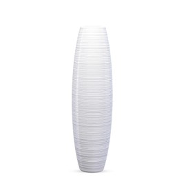 Tall Floor Vase, 27.5 inches (70cm, 2.3FT) Tall Large Vase, Sturdy, Luxury, Textured, Vessel for Decorative Branches Dried Flowers, Tall Vase for Rustic Home Decor, Living Room, Shelf Resin White