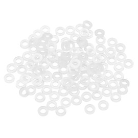 sourcing map 155Pcs M3 Nylon Flat Washers Plain Washer 3mm ID 6mm OD 1.2mm Thick Plastic Spacers for Screws Bolts Garden Faucet Plumbing Repair, White