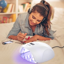 NAILGIRLS 150W UV LED Nail Lamp with Auto Sensor - Fast Curing Gel Polish Acrylic Nail Dryer, UV Nail Light 4 Timer Settings, 36 LED Beads and Automatic Sensor for Home Salon Use