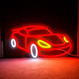 Car Neon Sign for Wall Decor Dimmable Racing Car Neon Sign Led Neon Light Neon Racing Car Sign Car Neon Lights Signs Light Up Sign for Kids Bedroom Boys Room Playroom Birthday Party Gifts