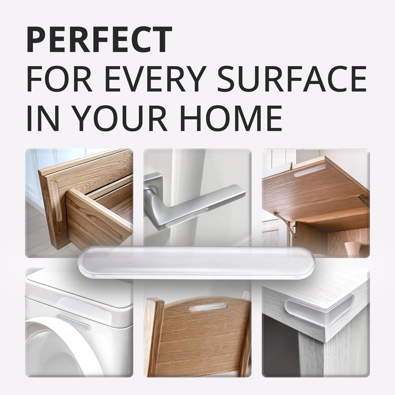 X-Protector Cabinet Door Bumper Strips - 40 PCS - Clear