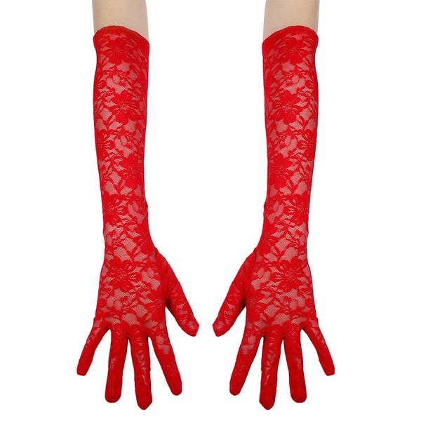 XGOPTS Women's Lace Gloves, Wedding Gloves, Elegant, Thin, Breathable, Long,
