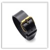 Xusamss Punk Rock Belt Buckle Wristband Adjustable Leather Cuff Bracelet(Black)