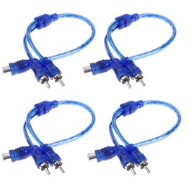 Set of 4 RCA Y Splitter Audio Jack Cable Adapter 1 Female to 2 Male Connector