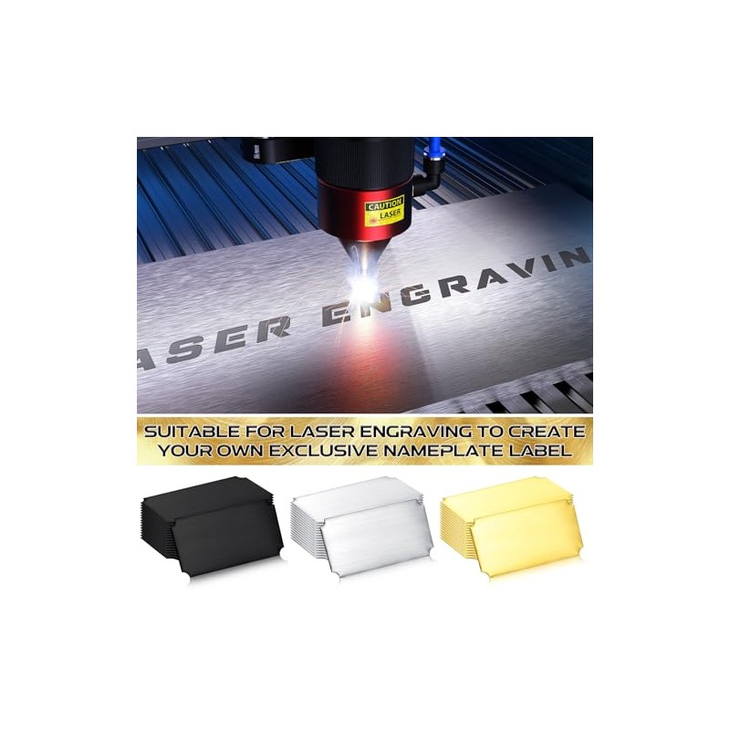 Therwen - 30 placas de identificación con grabado láser de