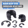 Glarks 300-Pieces 10 Size Black Alloy Steel E-Clip External Retaining