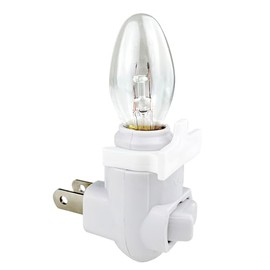 National Artcraft® White Night Light Kit Includes 4 Watt Incandescent Bulb and Shade Mounting Clip - UL Certified - Perfect for Hallway, Bathroom, Bedroom and Nursery
