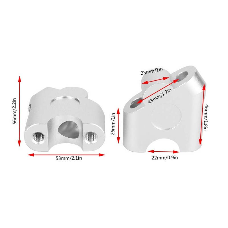 Aramox Universal Motorcycle Handlebar Riser 22 mm Handlebar Riser Rear