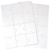 INOVART Puzzle-It 12-Piece Blank Puzzle, 12 Puzzles Per Package, 8-1/2" x 11", White