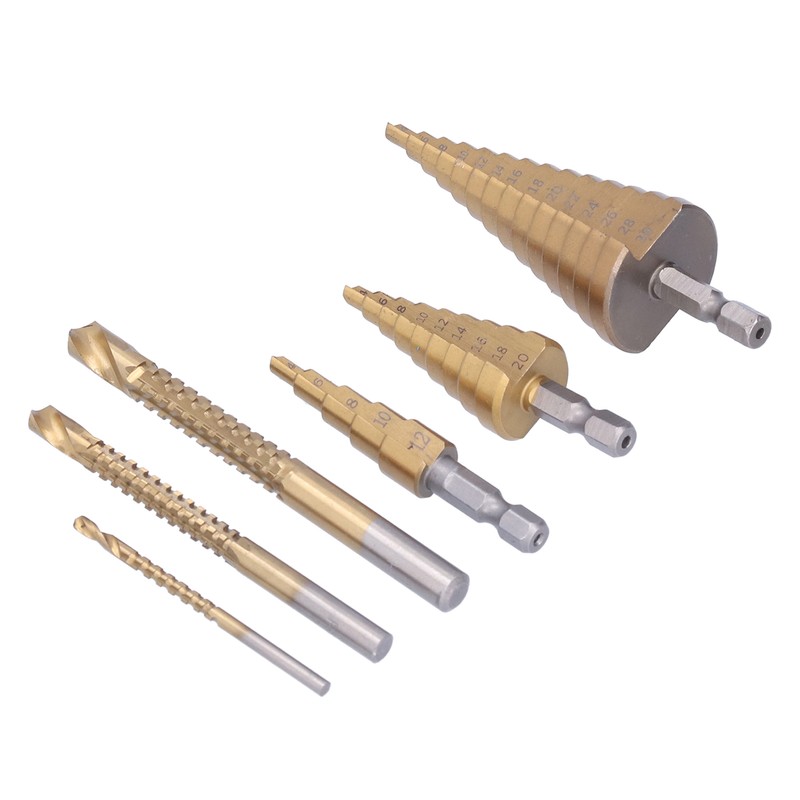 Step Drill Bits Serrated Spiral Bits High Speed Steel Woodworking