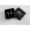Girls Pink Crystal Ballerina Sterling Silver Stud Earrings 12mm