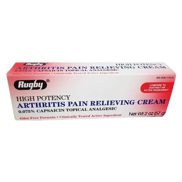 Rugby High Potency Arthritis Pain Relieving Cream, 2 oz Each (Pack of 5)