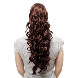 WIG ME UP - N310-33 Hairpiece ponytail extension very long massive volume voluminous curly amazing curls kinks dark auburn red brown 23inch